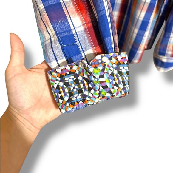 Robert Graham Alaska woven check print Casual Button Down Shirt XXL - Picture 9 of 15